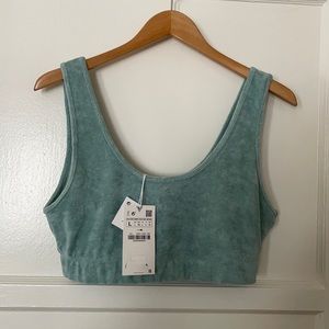 ZARA terry cloth crop top bra top